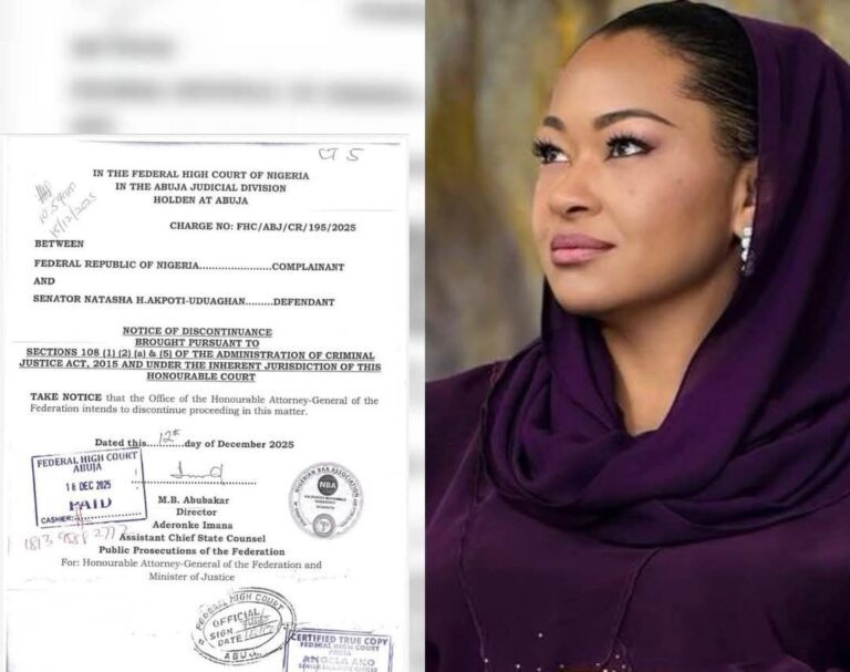 SENATOR NATASHA WITHDRAWS FROM CRIMINAL CASE