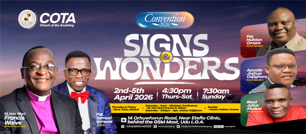 COTA JOIN US FOR SIGNS AND WONDERS CONVENTION 2026