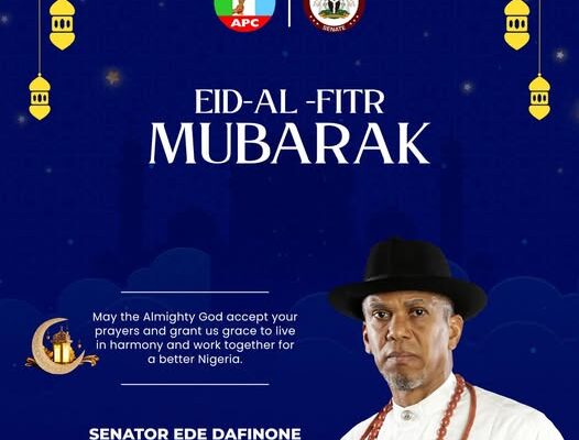 SENATOR EDE DAFINONE CELEBRATES EID AL-FITR WITH MUSLIMS FAITHFULL’S