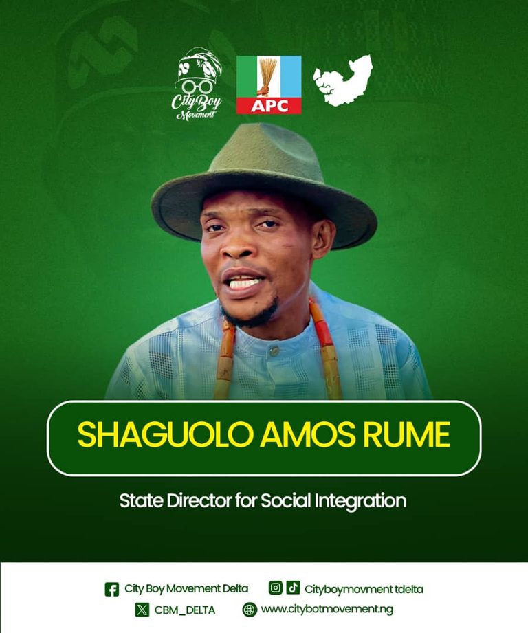 CITY BOY MOVEMENT APPOINTS SHAGUOLO "STATE DIRECTOR FOR SOCIAL INTEGRATION"